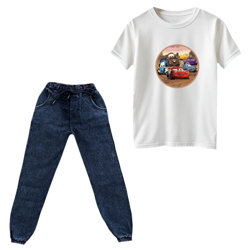 ست تی‌شرت و شلوار پسرانه مدل ماشین ها کد 03