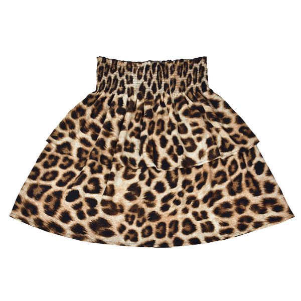 دامن چین‌دار زنانه دل آویز مدل H387 رنگ قهوه‌ای روشن