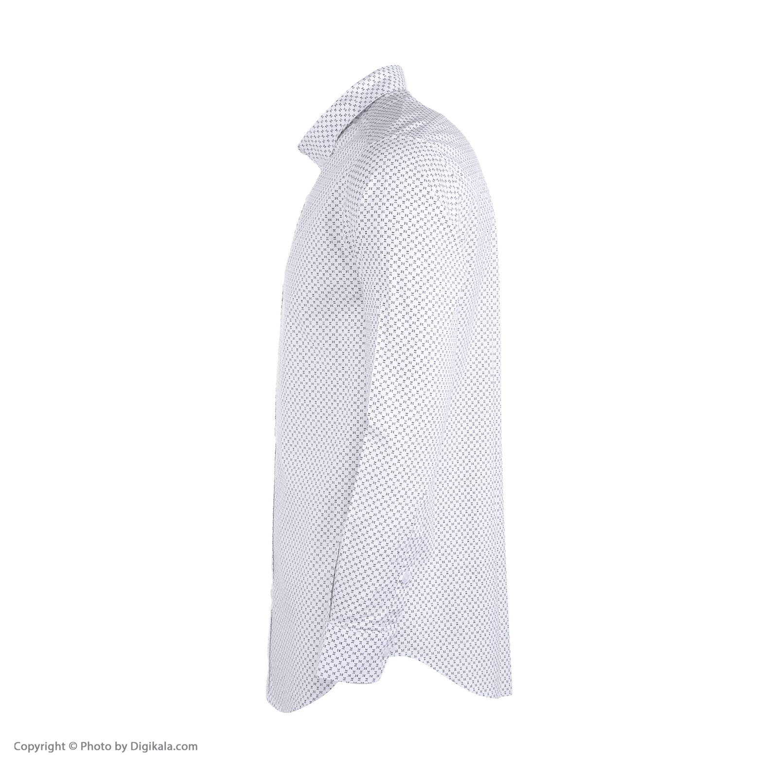 پیراهن آستین بلند مردانه ایکات مدل PST1152395 رنگ سفید -  - 2