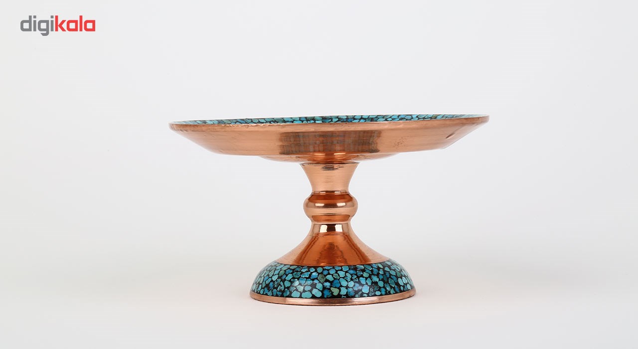 Copper Turquoise inlaying sweet dish, Goharan Gallery, Shams Model, code 1409