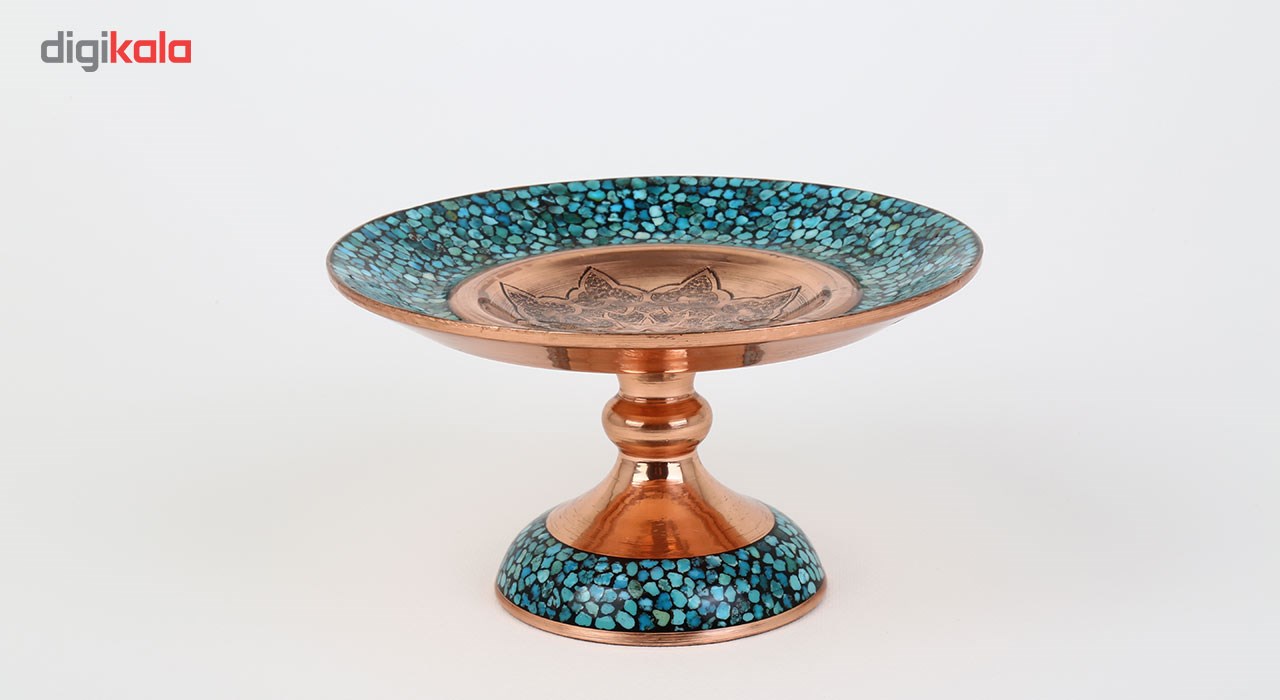 Copper Turquoise inlaying sweet dish, Goharan Gallery, Shams Model, code 1409