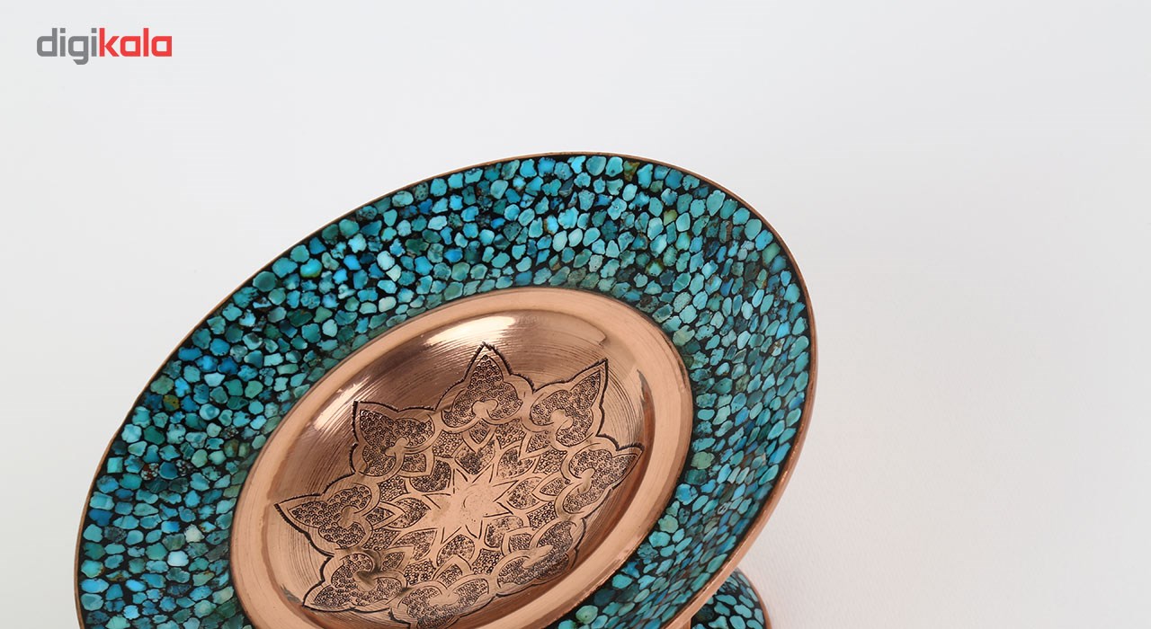 Copper Turquoise inlaying sweet dish, Goharan Gallery, Shams Model, code 1409