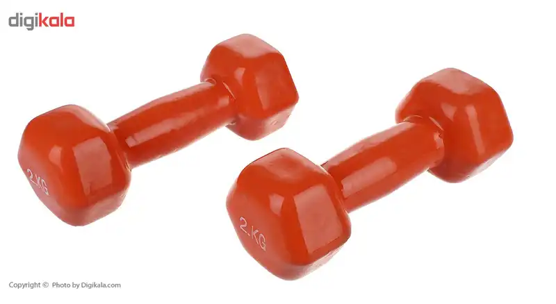 دمبل ایروبیک روکش دار 2 کیلوگرمی بسته دو عددی