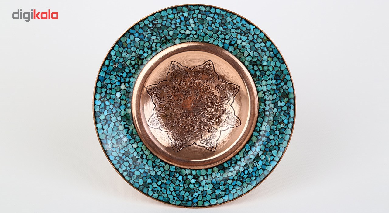 Copper Turquoise inlaying sweet dish, Goharan Gallery, Shams Model, code 1409