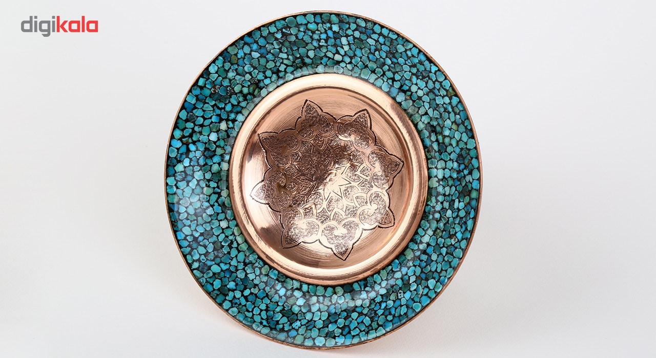 Copper Turquoise inlaying sweet dish, Goharan Gallery, Shams Model, code 1409