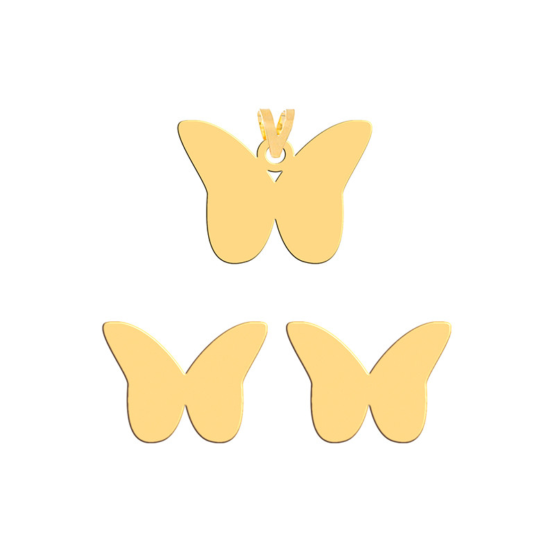 نیم ست طلا 18 عیار زنانه فرشته مدل پروانه WHSL-000499
