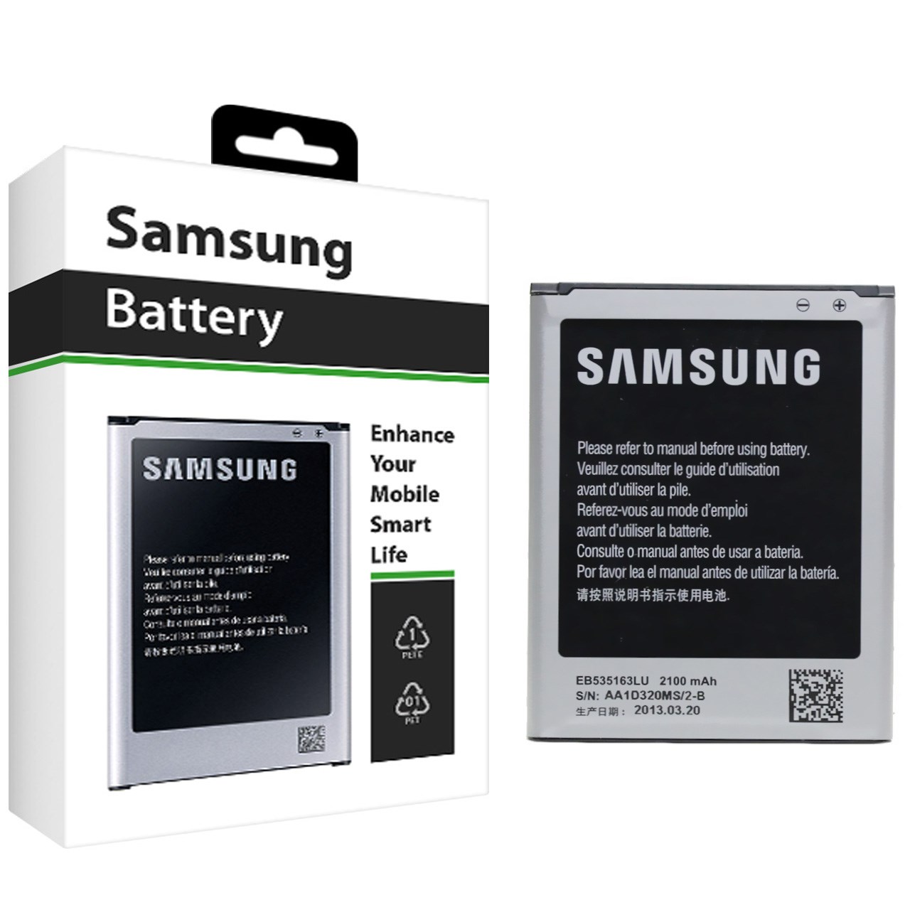 باتری موبایل مدل EB535163LU با ظرفیت 2100mAh مناسب برای گوشی موبایل سامسونگ Galaxy Grand I9082                     غیر اصل