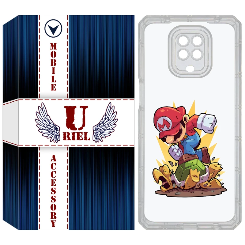 کاور یوریل مدل Clear کد 64 طرح ماریو مناسب برای گوشی موبایل شیائومی Redmi Note 9S / Note 9 Pro / Note 9 Pro Max