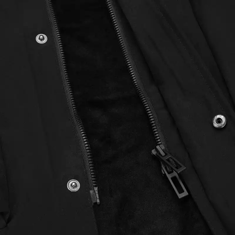 کاپشن مردانه جین وست مدل کلاهدار کد 122122 رنگ مشکی