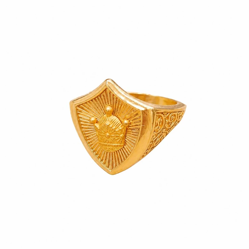انگشتر طلا 18 عیار مردانه سین سان مدل تاج 656 سایز 59