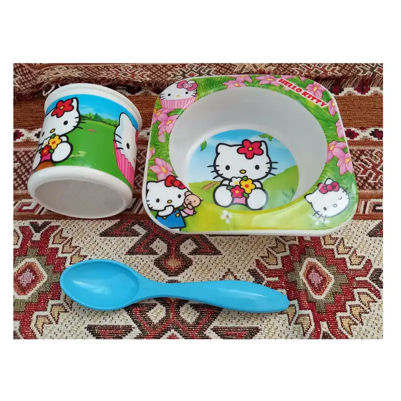 ظرف غذا 3 تکه کودک طرح کیتی کد 3TAKE-KITTY