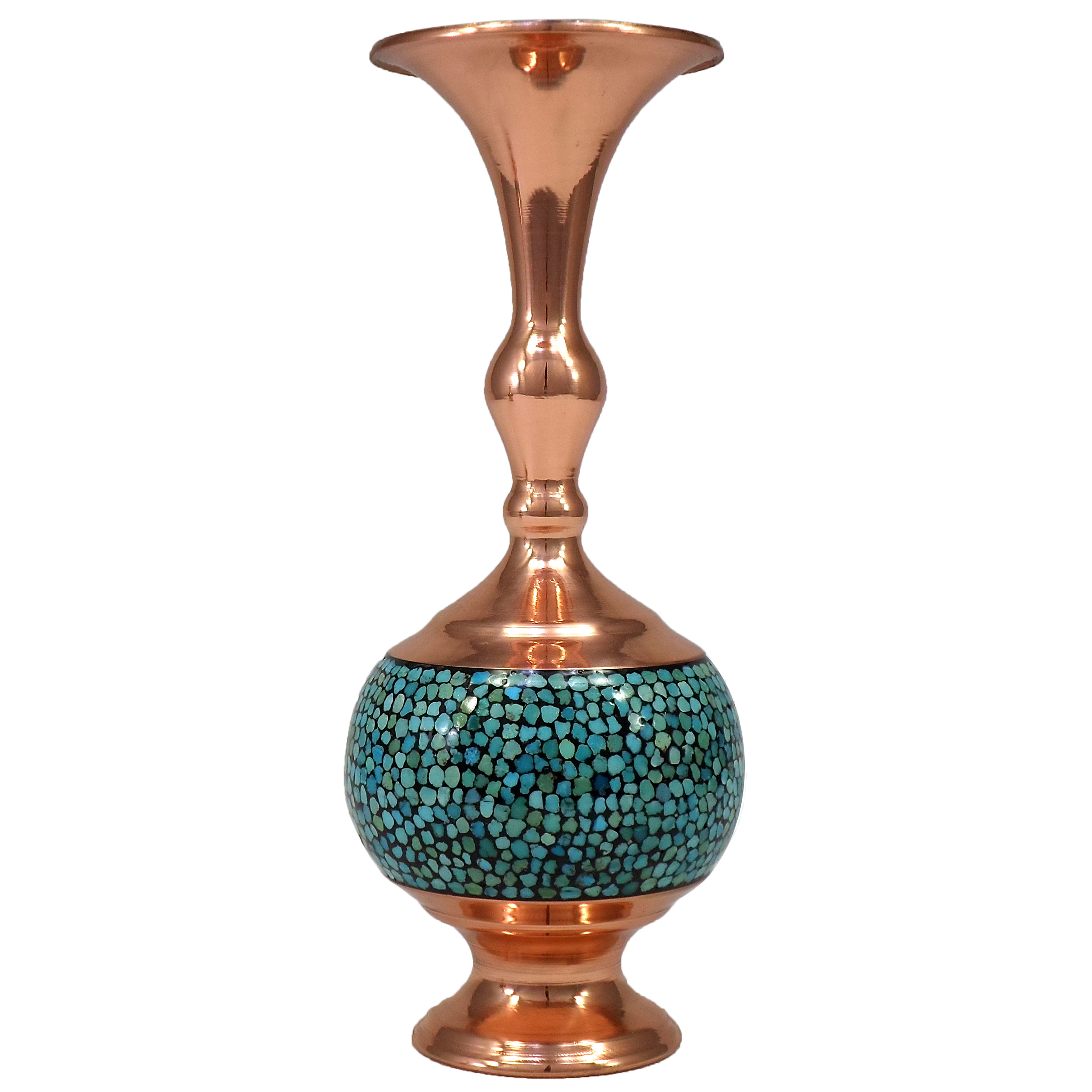 گلدان فیروزه کوبی مدل شلغمی کد 20