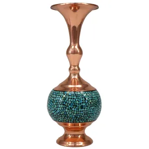 گلدان فیروزه کوبی مدل شلغمی کد 20