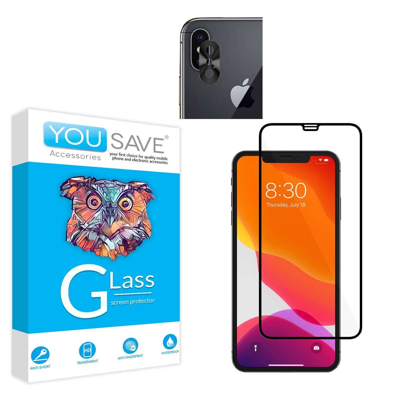 محافظ صفحه نمایش یو سیو مدل KAHRIZ HEALTH مناسب برای گوشی موبایل اپل IPHONE XS به همراه محافظ لنز دوربین