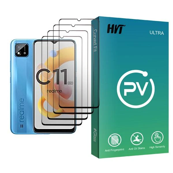 محافظ صفحه نمایش اچ وی تی مدل PV Glass MIX004 مناسب برای گوشی موبایل ریلمی C11 (2021) بسته چهار عددی
