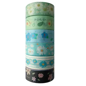 چسب نواری مدل واشی کد 102Y عرض 1.5 سانتی متر مجموعه 6 عددی