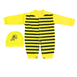 ست سرهمی و کلاه نوزادی مدل زنبوری کد 48