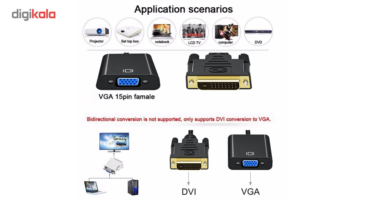 تبدیل DVI-D به VGA مدل D1