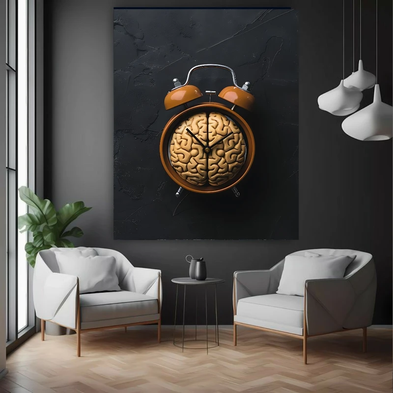 تابلو بوم طرح مخمل مغز مدل ساعت کد FP106073