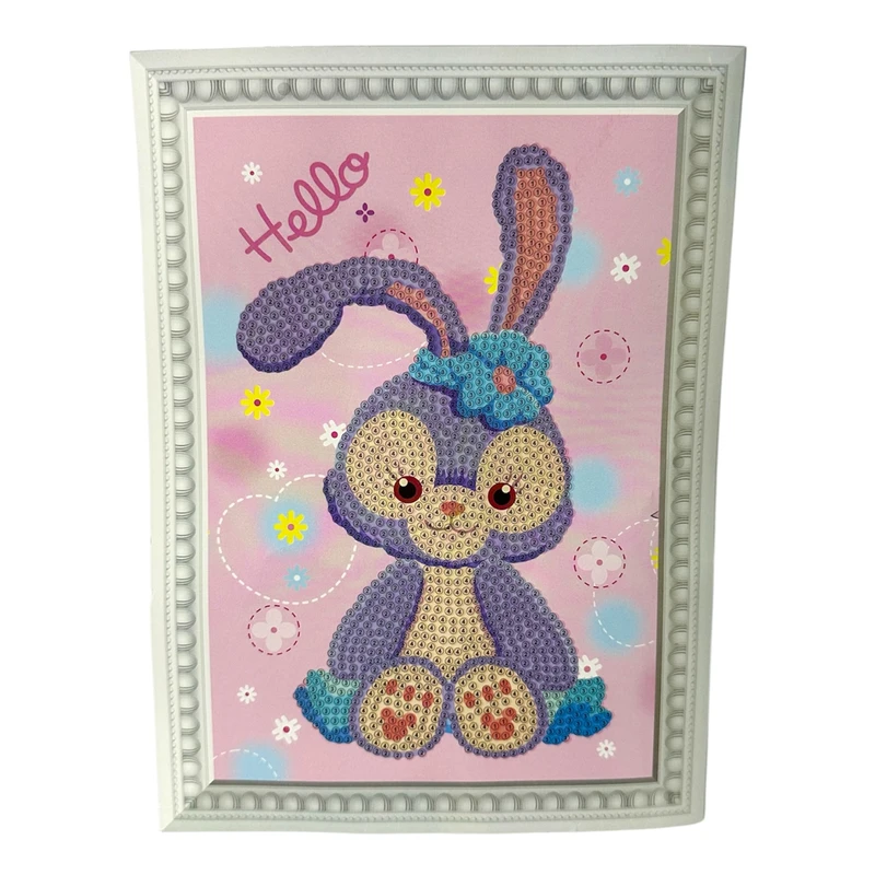 بازی آموزشی مدل ساخت تابلو نقاشی الماسی طرح خرگوش کیوت