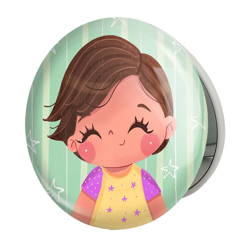 آینه جیبی خندالو طرح دخترانه فانتزی مدل تاشو کد 25736 