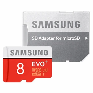 کارت حافظه microSDHC  مدل Evo Plus کلاس 10 استاندارد UHS-I U1 سرعت 80MBps همراه با آداپتور SD ظرفیت 8 گیگابایت