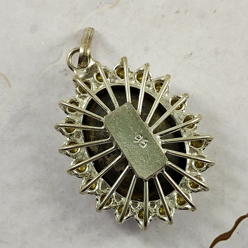 آویز گردنبند نقره زنانه سلین کالا مدل فیروزه نیشابور کد 21