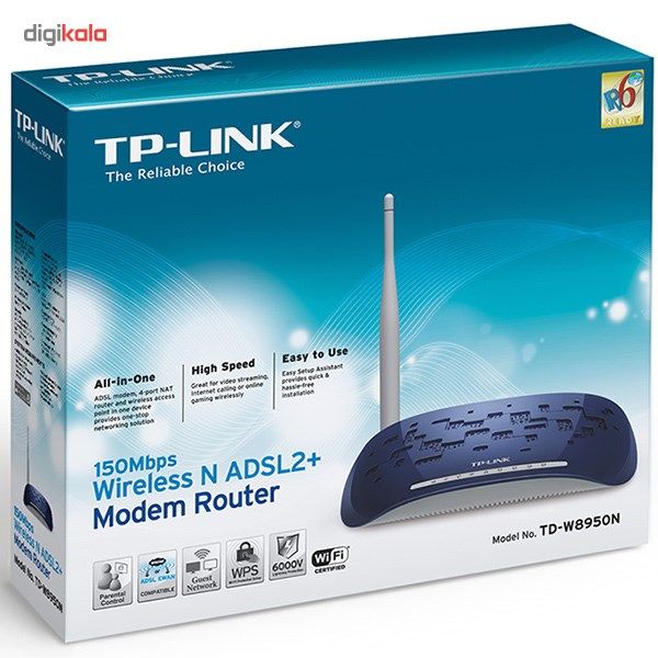 مودم روتر بیسیم N150 تی پی-لینک سری +ADSL2 مدل TD-W8950N_V1 main 1 4