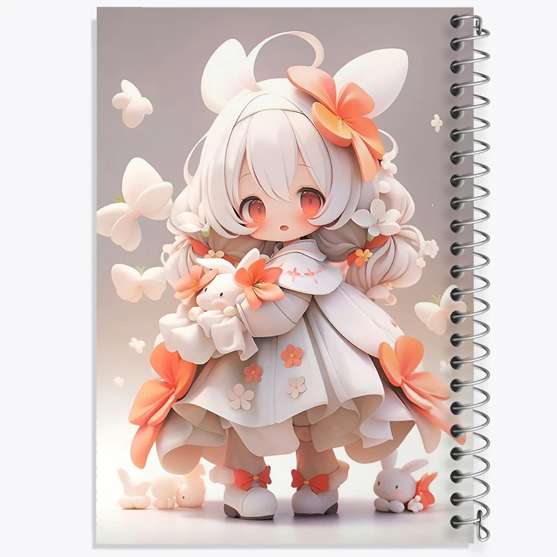 دفتر مشق 100 برگ خندالو طرح دخترانه کیوت کد N4418