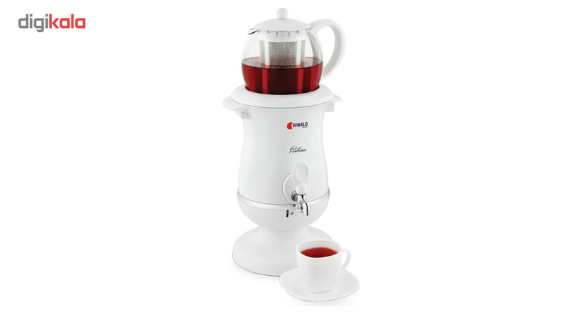 سماور برقی ریوالد مدل Fontana کد 800200 به همراه یک عدد اردورخوری ویترای طرح لاله