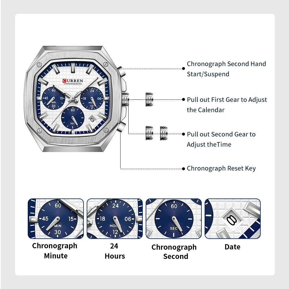 ساعت مچی عقربهای مردانه کوارتز کرنوگراف کورن واتچ مدل سه موتور فعال سری 8459 - - 4