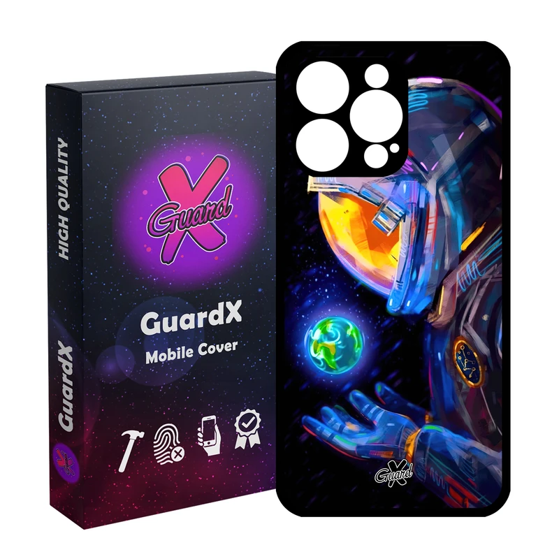 کاور گارد ایکس طرح فضانورد مدل قاب Glass10496 مناسب برای گوشی موبایل اپل iPhone 15 Pro Max