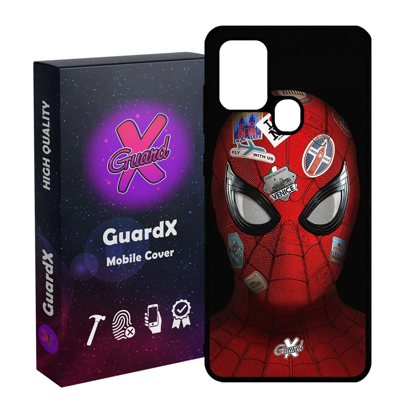 کاور گارد ایکس طرح Spider Man مدل Glass10033 مناسب برای گوشی موبایل سامسونگ Galaxy A21s