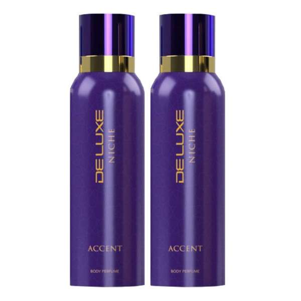بادی پرفیوم زنانه دلوکس مدل niche accent حجم 120 میلی لیتر مجموعه 2 عددی