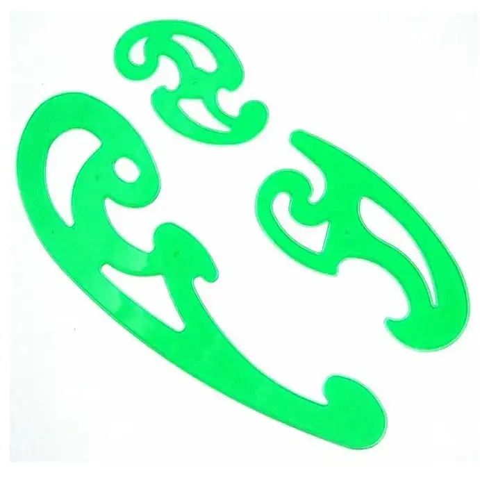 خط کش خیاطی مدل شابلون پیستوله کد 02 بسته سه عددی