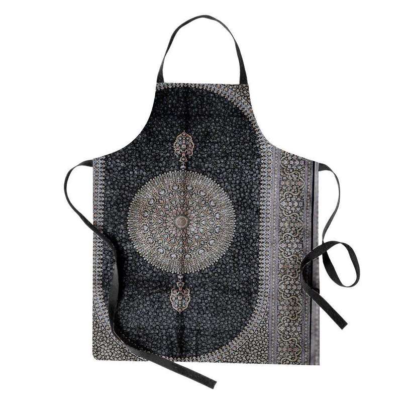 پیش بند آشپزخانه مدوپد طرح فرش قم لچک و ترنج گل ریز مدل C-Ghom036