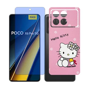 Glass Together model anti blue Screen Protector Suitable for Xiaomi Poco X6 Pro Mobile  Phone with Back cover sticker