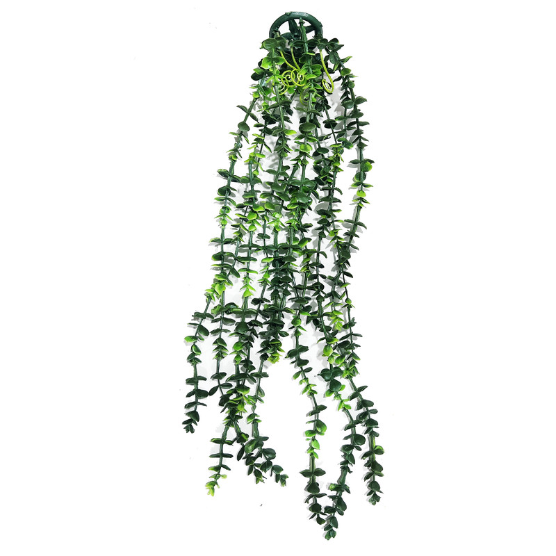 گل مصنوعی مدل آویز شمشاد حلقه‌ای، ابعاد 15×10×65 سانتی‌متر، وزن 150 گرم