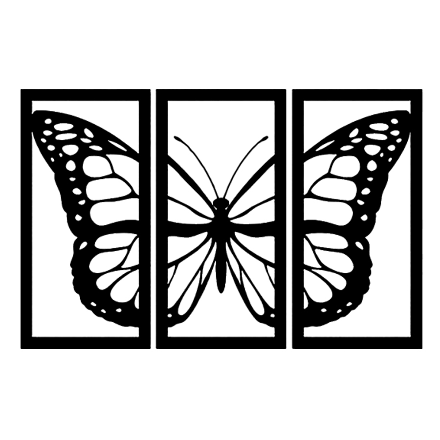 دیوارکوب طرح پروانه کد DM-0011 مجموعه 3 عددی
