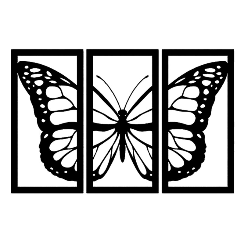دیوارکوب مدل چوبی طرح پروانه بسته 3 عددی