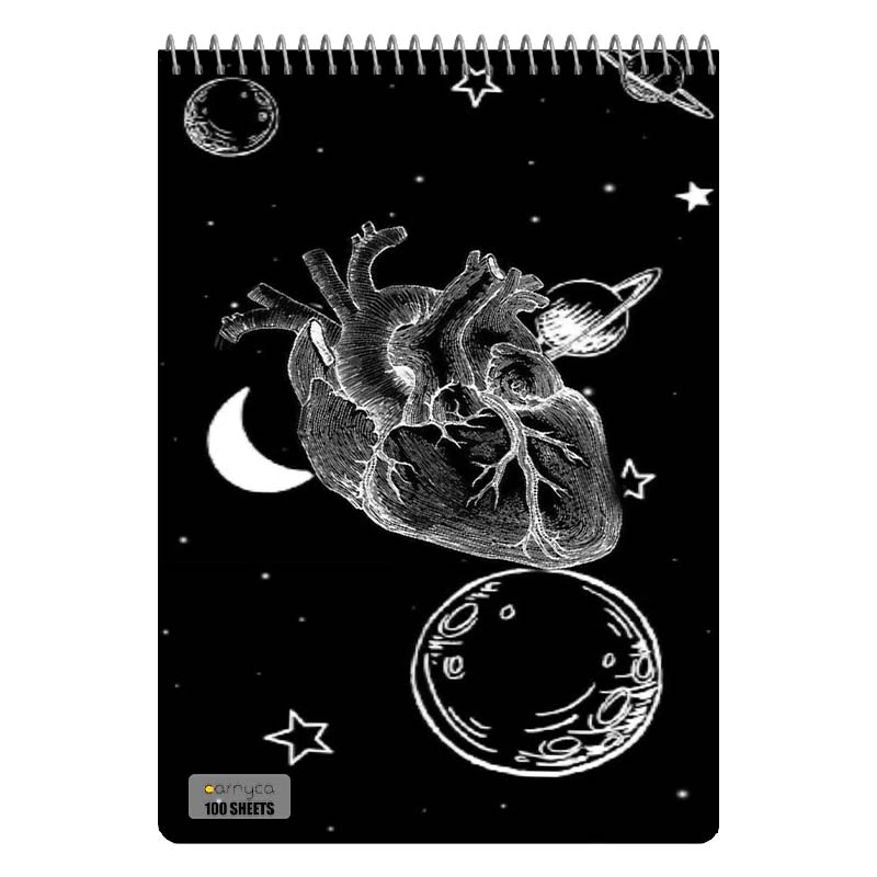 دفتر شطرنجی 100 برگ کارنیکا طرح ماه Moon کد 90953