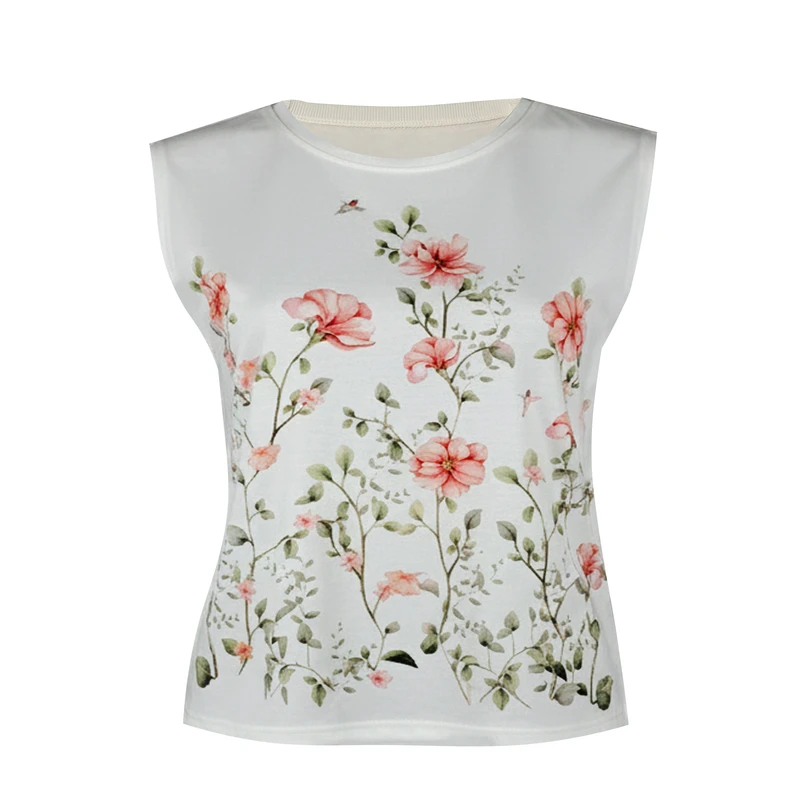 تی‌شرت آستین تا روی شانه زنانه مدل  گل کد PR