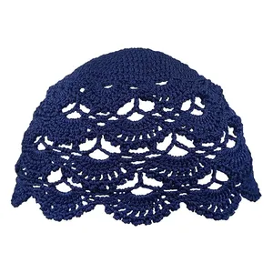 کلاه دستبافت مکرومه زنانه مدل صدفی کد 0111531
