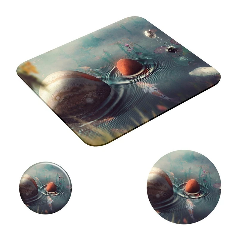 ماوس پد طرح ونوس و ژوپیتر مینیمال کد A1 سایز 24 * 19 سانتیمتر  به همراه زیر لیوانی و پیکسل