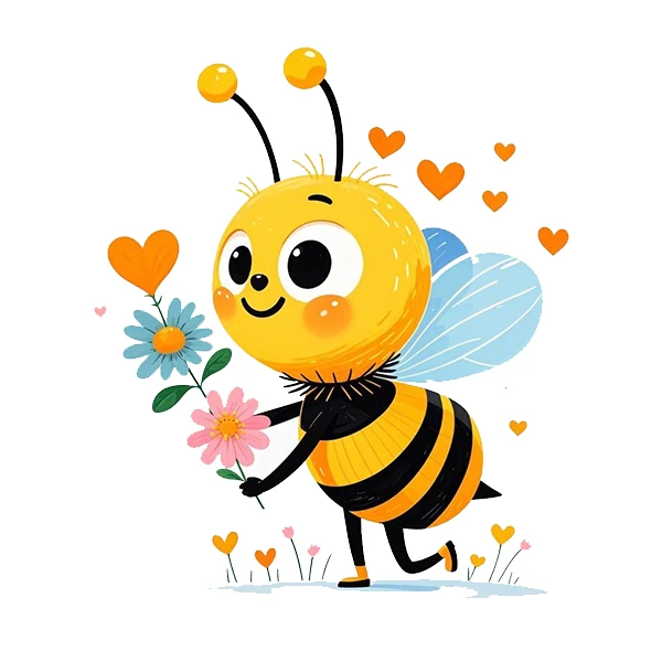 استیکر پارچه و لباس پاد آفرین طرح کارتونی زنبور عسل کد 3599