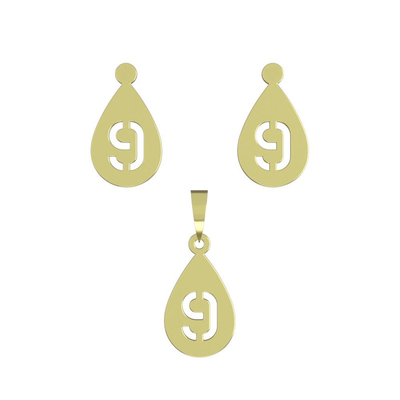 نیم ست طلا 18 عیار زنانه مدوپد مدل عدد 9 کد NA12282