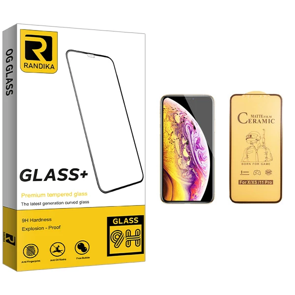 محافظ صفحه نمایش سرامیکی راندیکا مدل GLD مناسب برای گوشی موبایل اپل iPhone XS