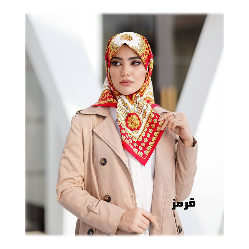 روسری زنانه مدل ابریشم توییل دست دوز کد R54-100