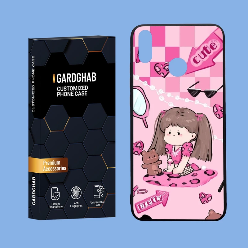 کاور گارد قاب مدل دورژله ای پشت گلس دخترانه مناسب برای گوشی موبایل  آنر 8x