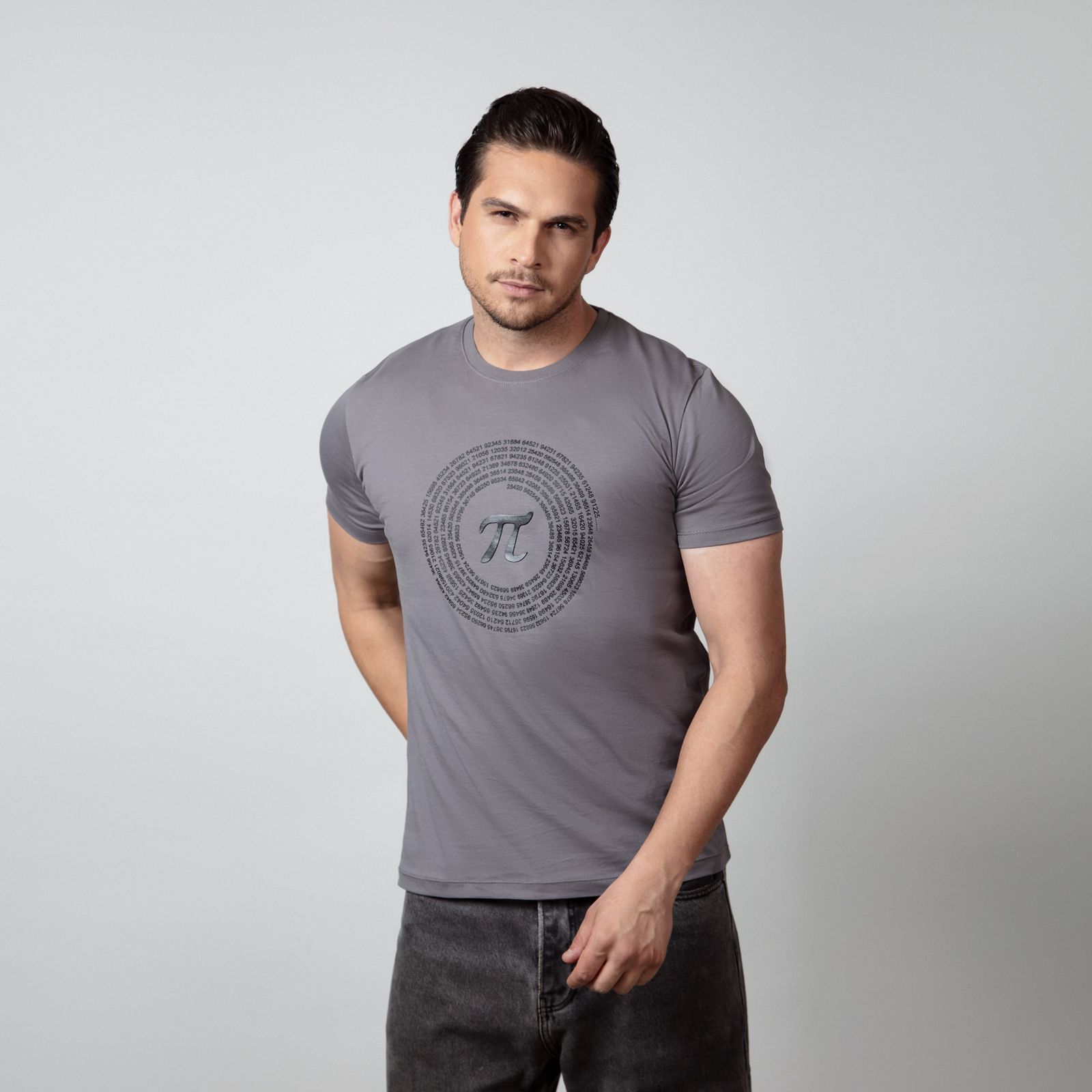 تی شرت آستین کوتاه مردانه باینت مدل 764-2 رنگ طوسی  -  - 1